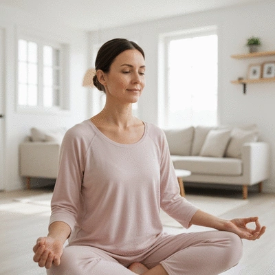 Woman doing gentle yoga for pain management